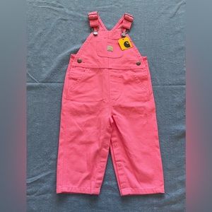 New Carhartt pink overalls baby toddler
